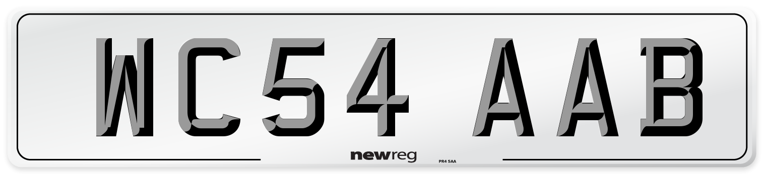 WC54 AAB Number Plate from New Reg